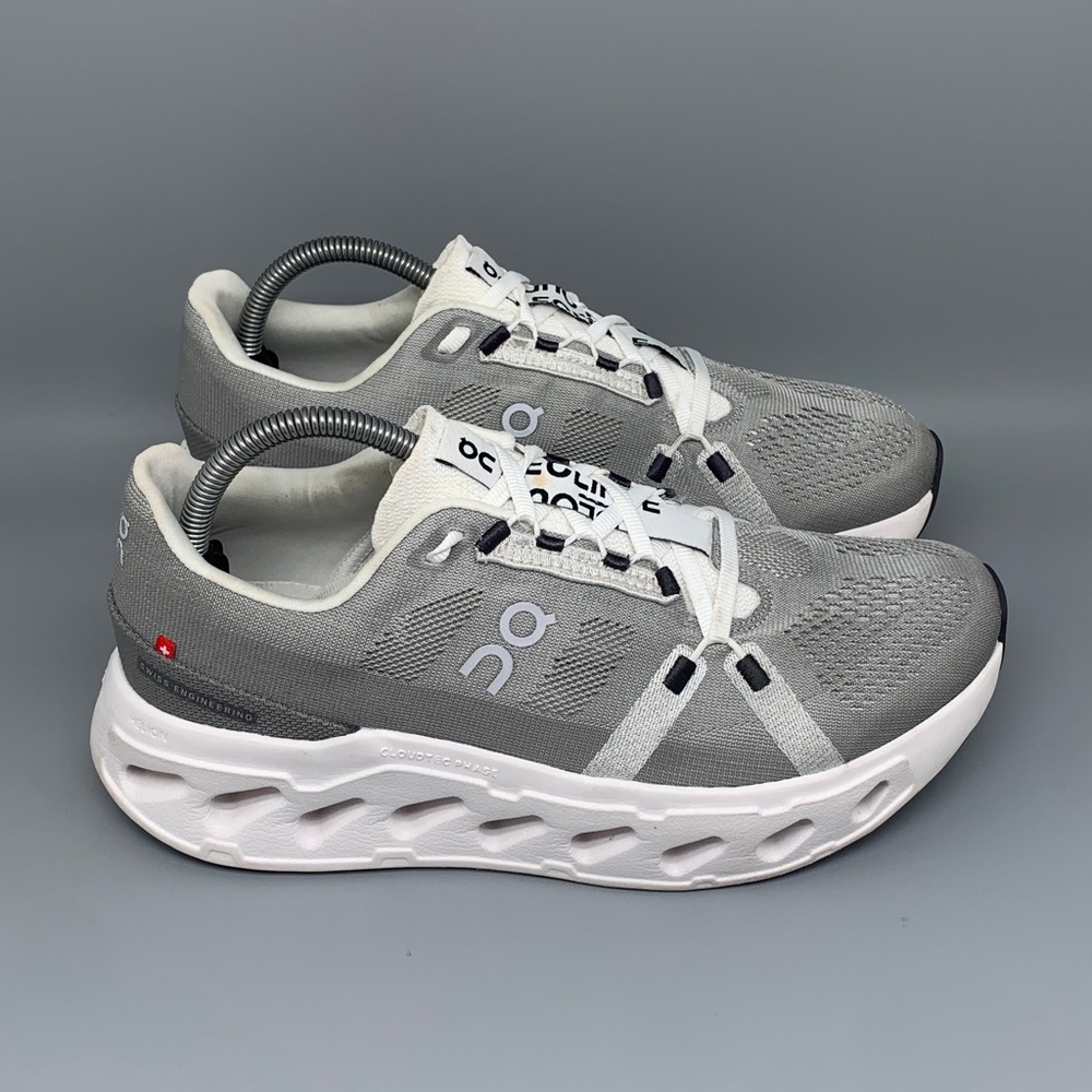 On CloudEclipse Gray White Running Shoes Women's Sz 10